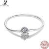 20 Style Original 17CM-20CM 925 Silver Snake Basic Bracelet Heart Moon Star Women DIY CZ Jewelry Fit Beads Charm