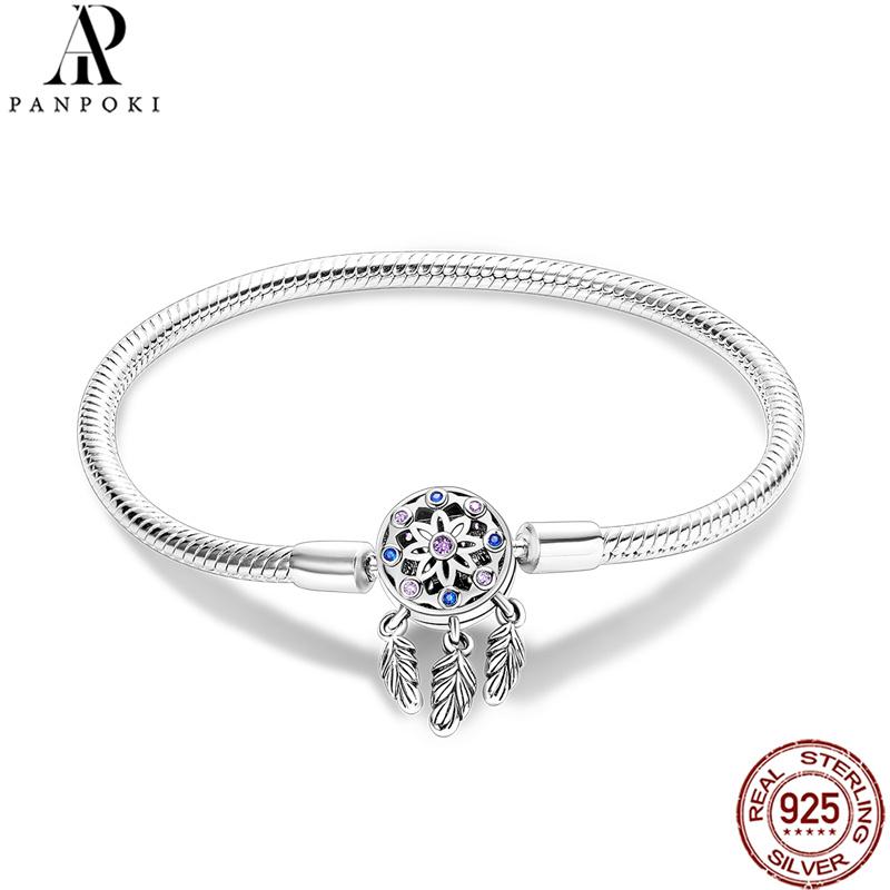 20 Style Original 17CM-20CM 925 Silver Snake Basic Bracelet Heart Moon Star Women DIY CZ Jewelry Fit Beads Charm