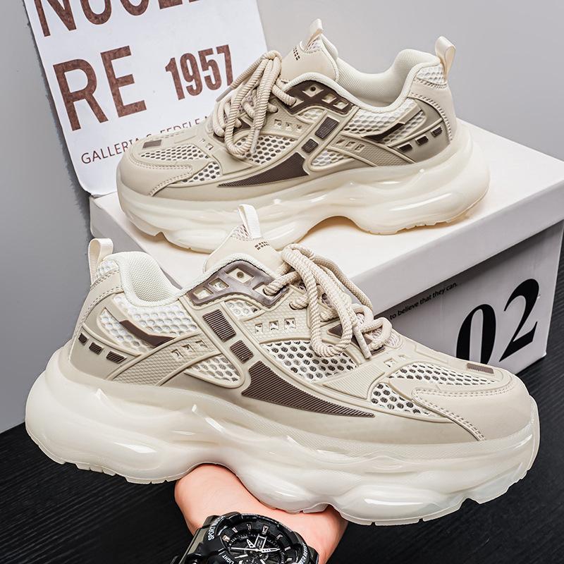 Darth Vader running men's shoes summer casual breathable hollow large mesh sports shoes lightweight thick sole heightening dad shoes