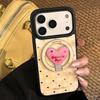 Розовый чехол-подставка в форме сердца для iPhone 16, iPhone 17, iPhone 17 Pro Max