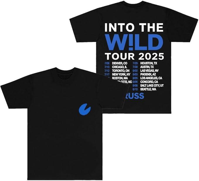 Russ Wild Tour 2025 Merch TShirts Crewneck Short Sleeve Cosplay Women Unisex Fashion Streetwear Tee