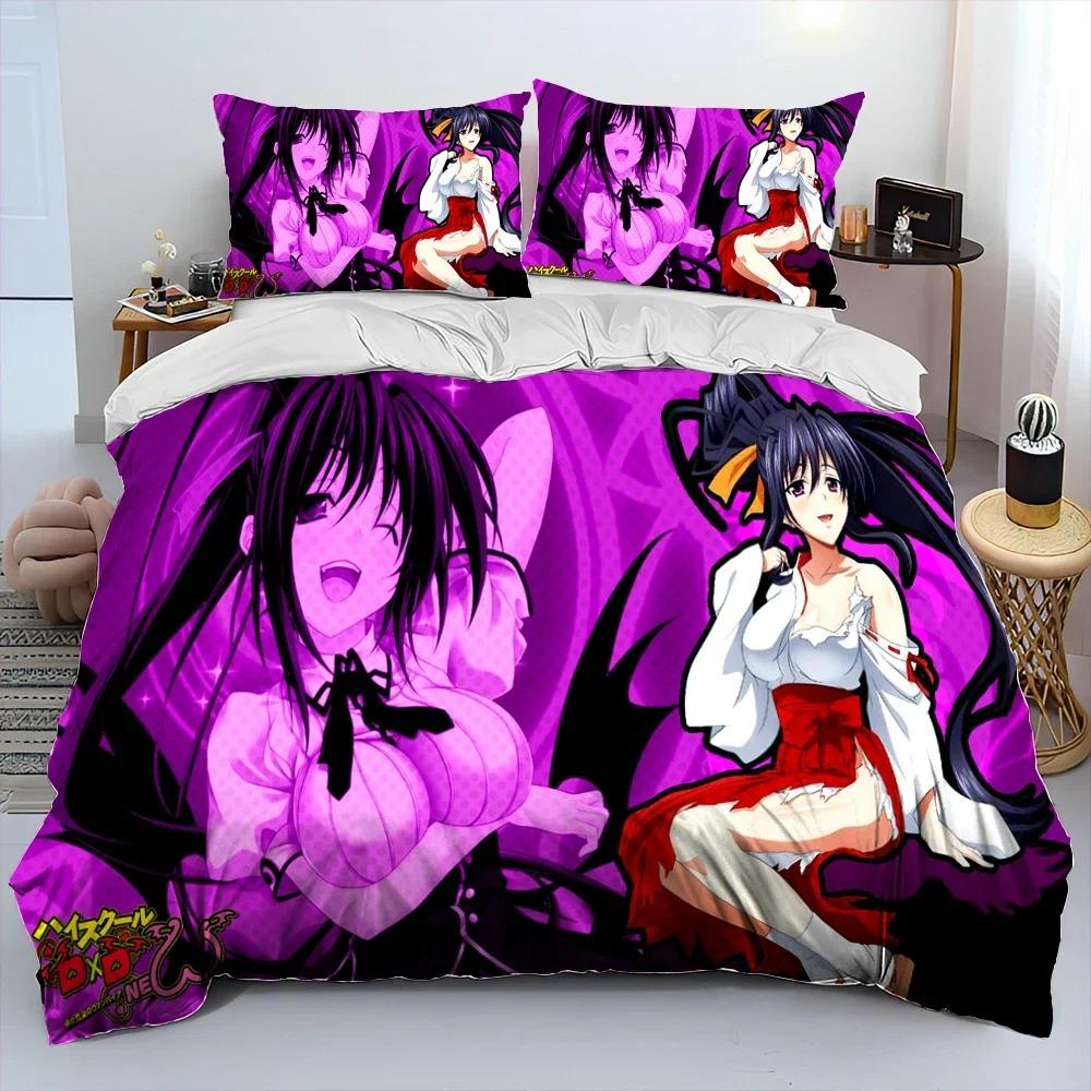 Sexy Girl High School DxD Comforter Bedding Set,Duvet Cover Bed Set Quilt Cover Pillowcase,king Queen Size Bedding Set Kid