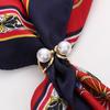 Stylish Geometric Silk Scarf Buckle Faux Pearl Light Luxury Exquisite Trendy Belt Scarf Buckle Outfit Accessory