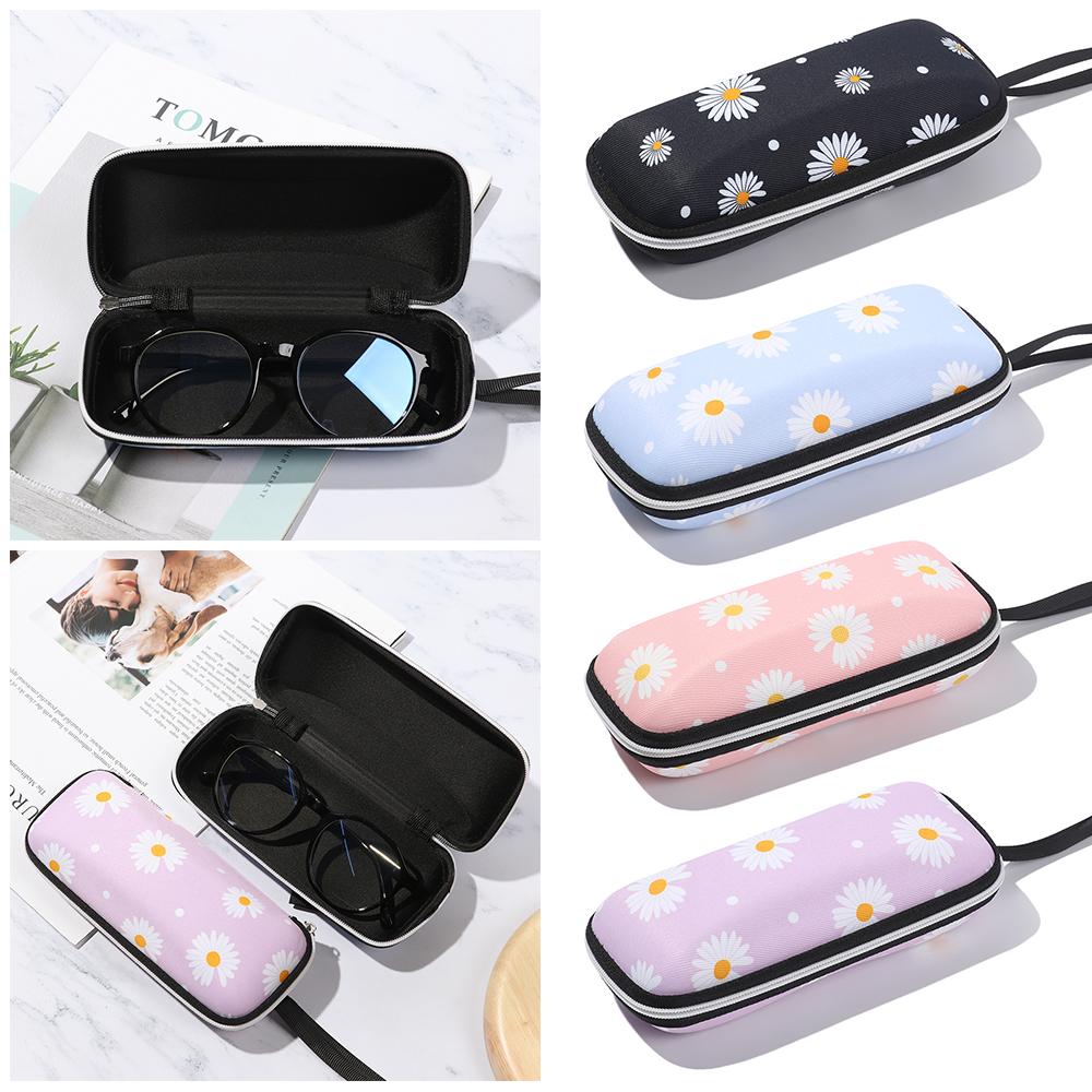 Fashion EVA Zipper Waterproof Portable Fresh Daisy Large Capacity Glasses Box Eyeglasses Case