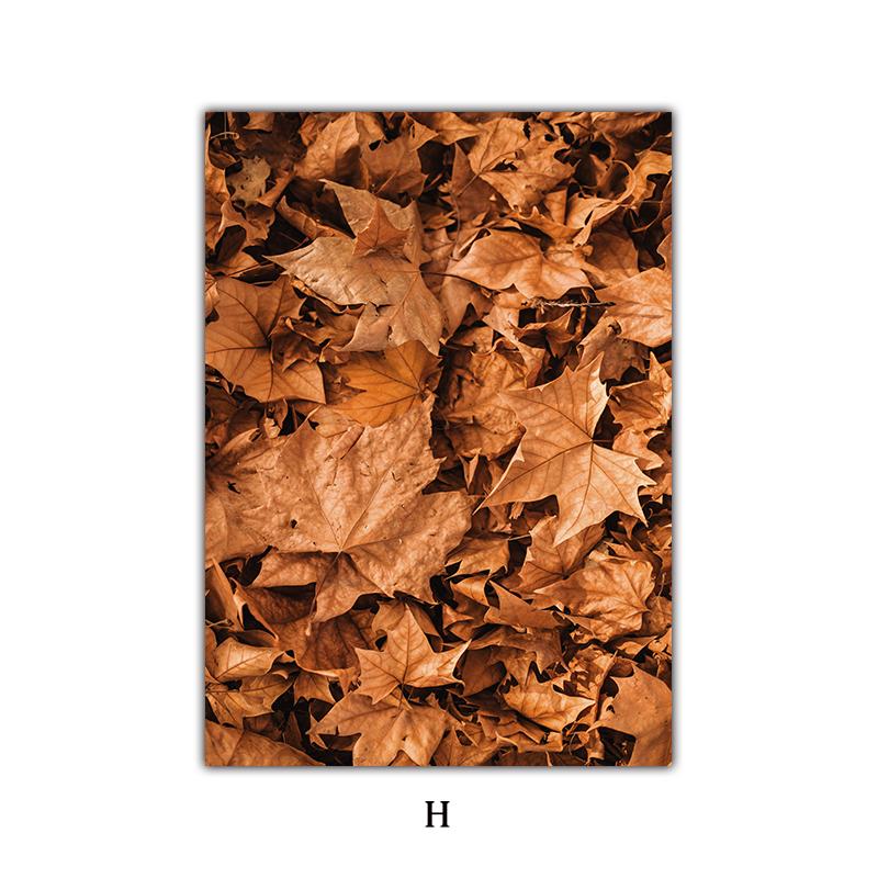 Landscape Flower Picture Canvas Painting Wall Art Autumn Scenery Pumpkin Leaves Poster and Print for Modern Home Wall Decor