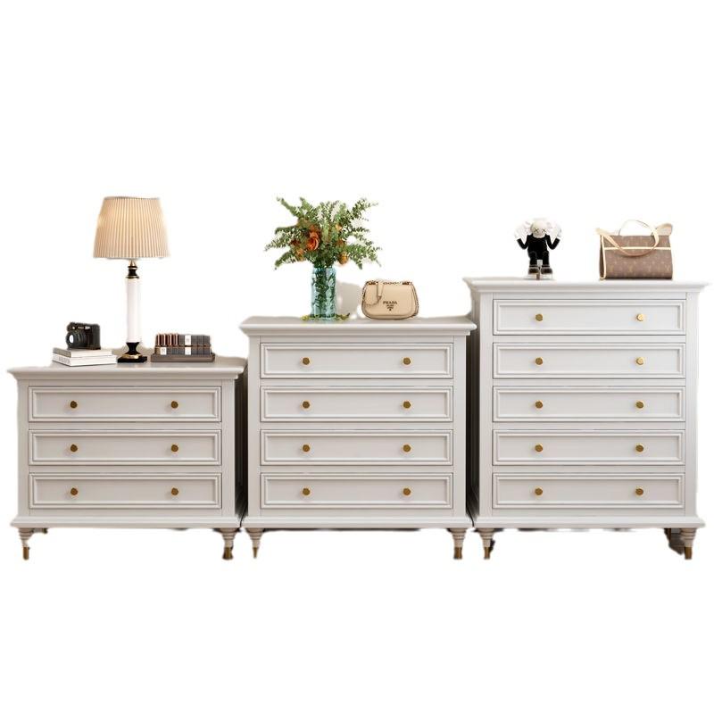 Solid Wood Retro Chest of Drawers: Bedroom & Living Room Storage Cabinet