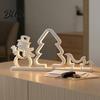 Рождественское украшение, напечатанное на 3D-принтере, Настольное украшение Снеговик Елка Сани Фигурка Настраиваемая Праздничная Комната Минималистичный Скандинавский Стиль для Самостоятельной Раскраски