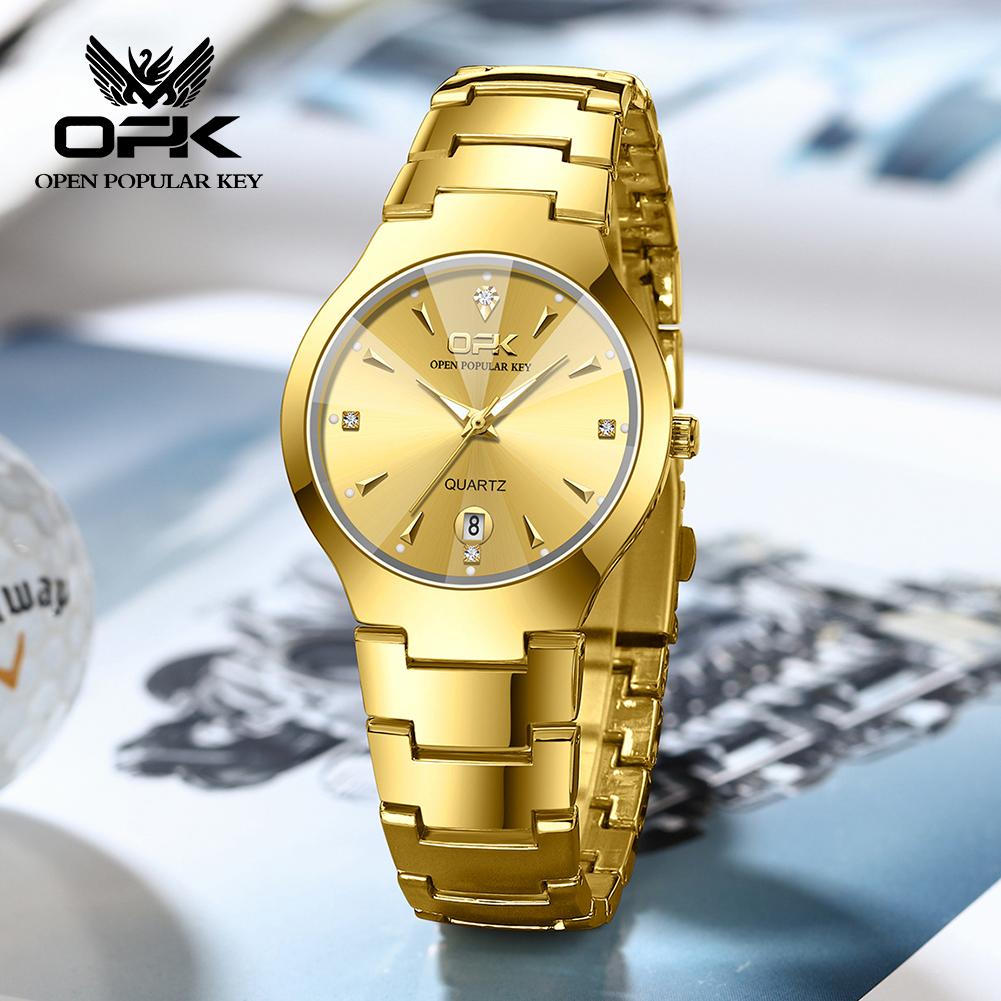 OPK 8105 Classic Luxury Men Women Watches Waterproof Luminous Fashion Quartz Wristwatch Trendy Original Stainless Steel Watch