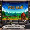 Stardew Valley Personalized Tapestry Support Custom Name, Wall Art Home Decoration