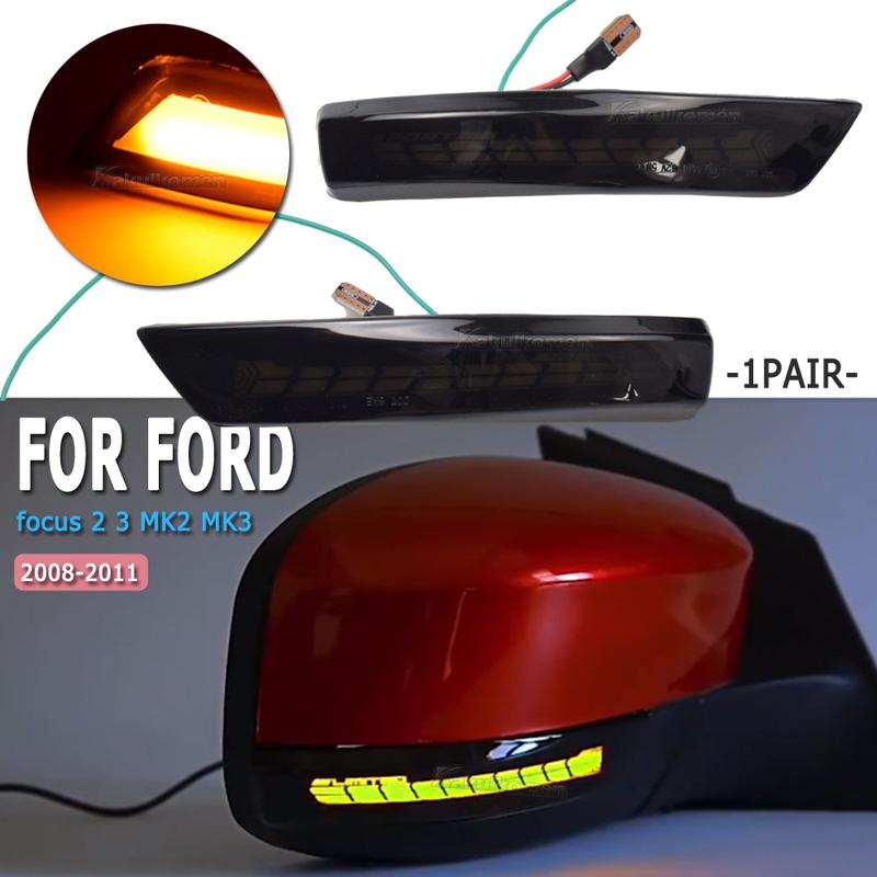 Pair Dynamic Blinker LED Turn Signal For Ford Mondeo MK4 Focus MK3 MK2 Mirror light 2008 2009 2010 2011 2012 2013 2014 2015 2016