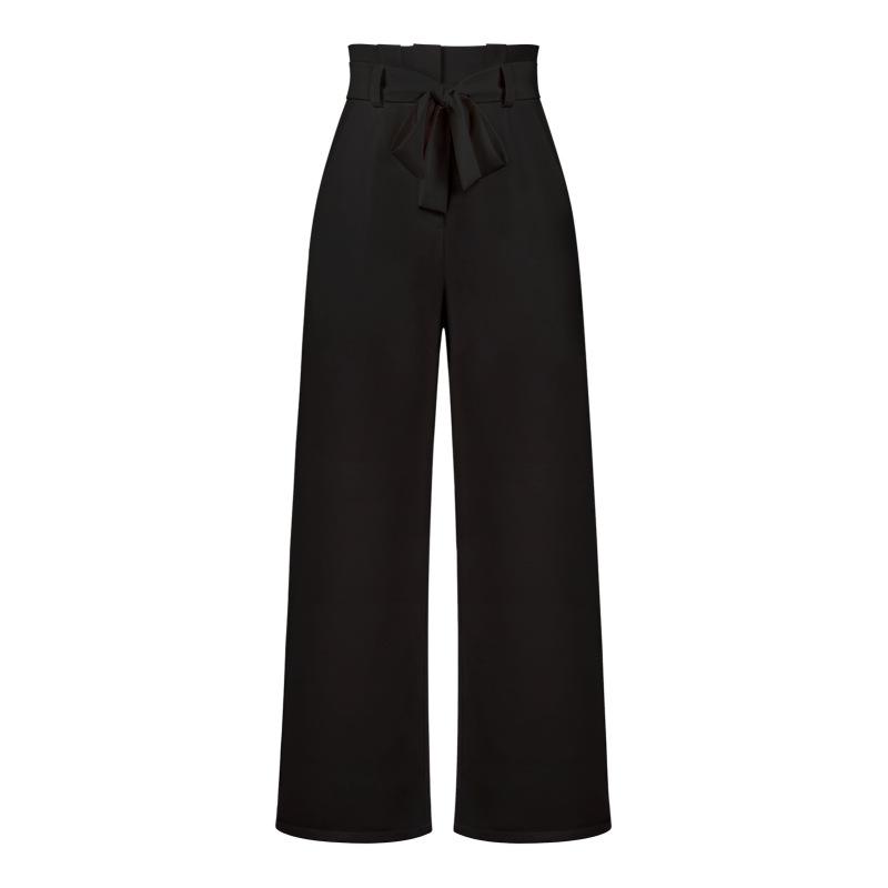 Летние офисные женские костюмные брюки, повседневные универсальные широкие брюки с брюками с поясом