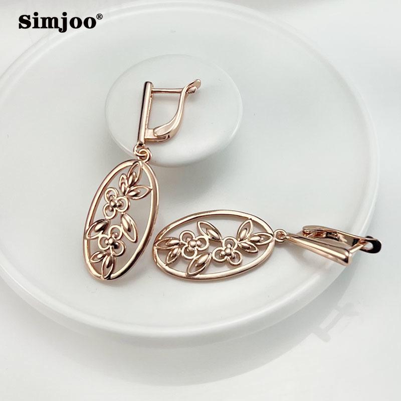 SIMJOO Винтажные полые серьги из розового золота