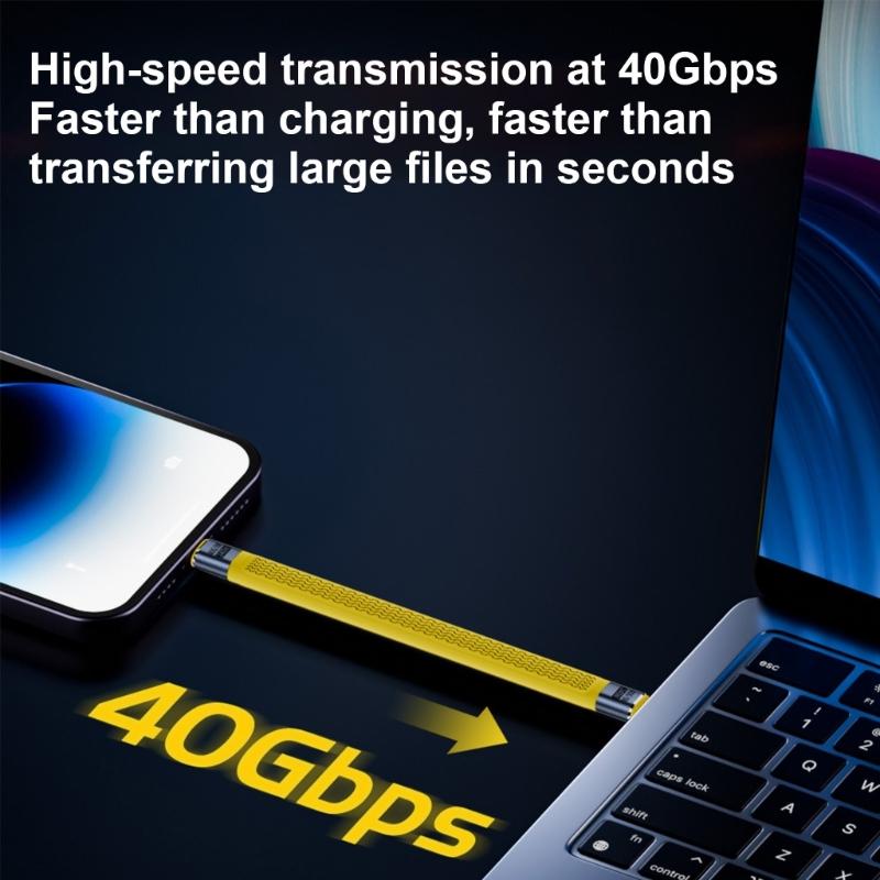 Универсальный USB 4 Кабель Type C для 40 Гбит/с Высокоскоростная передача данных Быстрая доставка питания до 240 Вт Совместим с Thunderbolt3/4