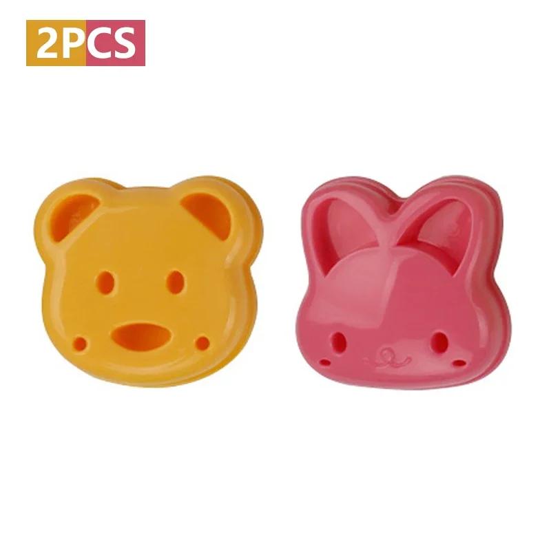 Sandwich Mould Bear Mini Cartoon Cute Bear Rabbit Car Sandwich Sealer Kids Bento Lunch Mold Cookie Cutter Baking Pastry Tools