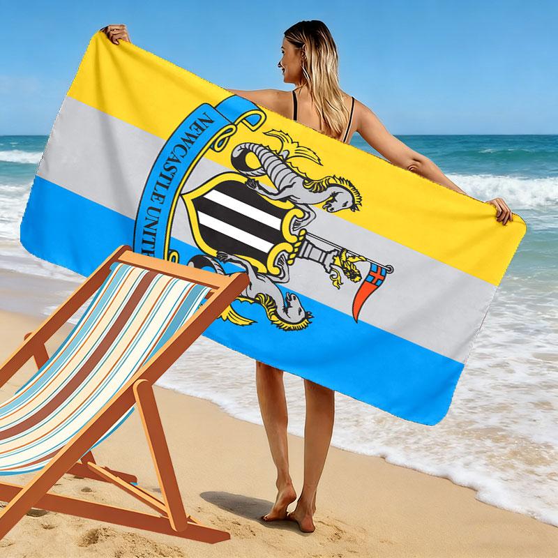 NUFC logo Print Beach Towel, Large Soft Quick Dry Towel for Beach Camping Swimming