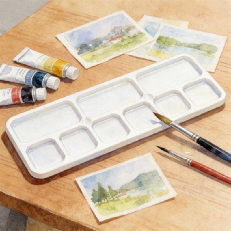Multi Grid Plastic Paint Mixing Palette Anti-spill Plastic Tray Easy Clean Watercolor for Watercolor Acrylic Painting Tools