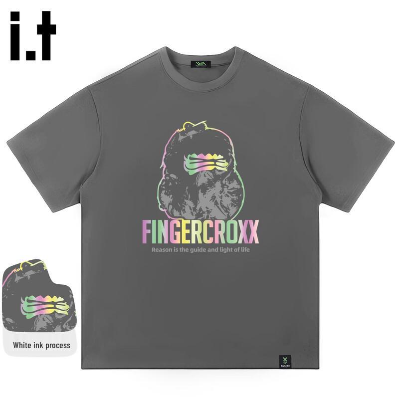 Мужская хлопковая футболка с коротким рукавом свободного кроя Fingercroxxit