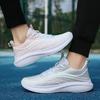 Женские спортивные туфли Flyknit, повседневные сетчатые дышащие одинарные туфли, кроссовки со шнуровкой спереди, легкие кроссовки для бега 36-40