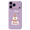 For iPhone 17 Pro Case Merry Holiday Bear Pattern Printing Straight Edge TPU Phone Back Cover