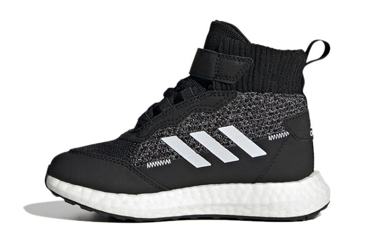 adidas Износостойкие высокие детские кроссовки для бега Черно-белые Детские FZ2505