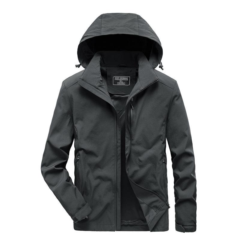 Весна и осень Новая мужская куртка большого размера Модная повседневная свободная мужская куртка с капюшоном большого размера