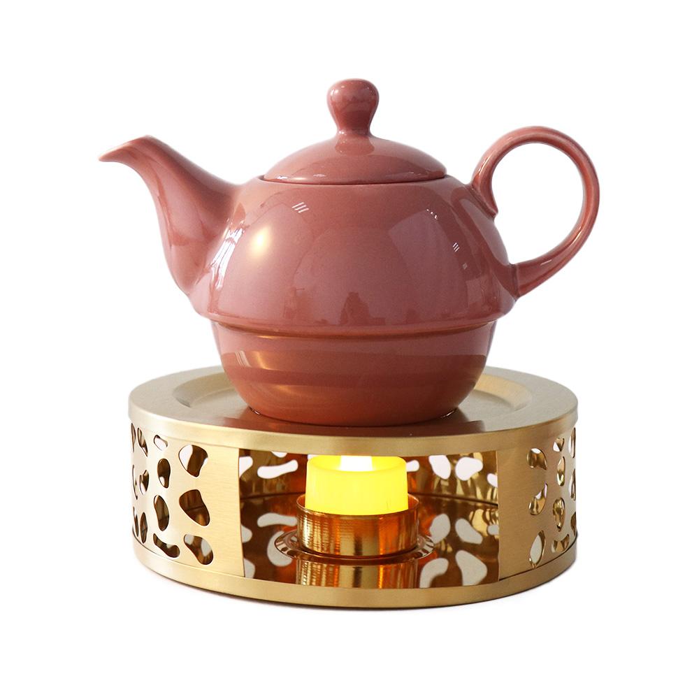 Outdoor Teaware Stand Stainless Steel Portable Teapot Warmer Trivet Heating Base Coffee Heater