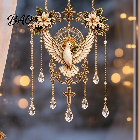 Memorial Keepsake Stained Glass Effect Blessing Suncatcher, Acrylic Angel Prayer Window Hanging Religious Gift for Women Ornament with Faux