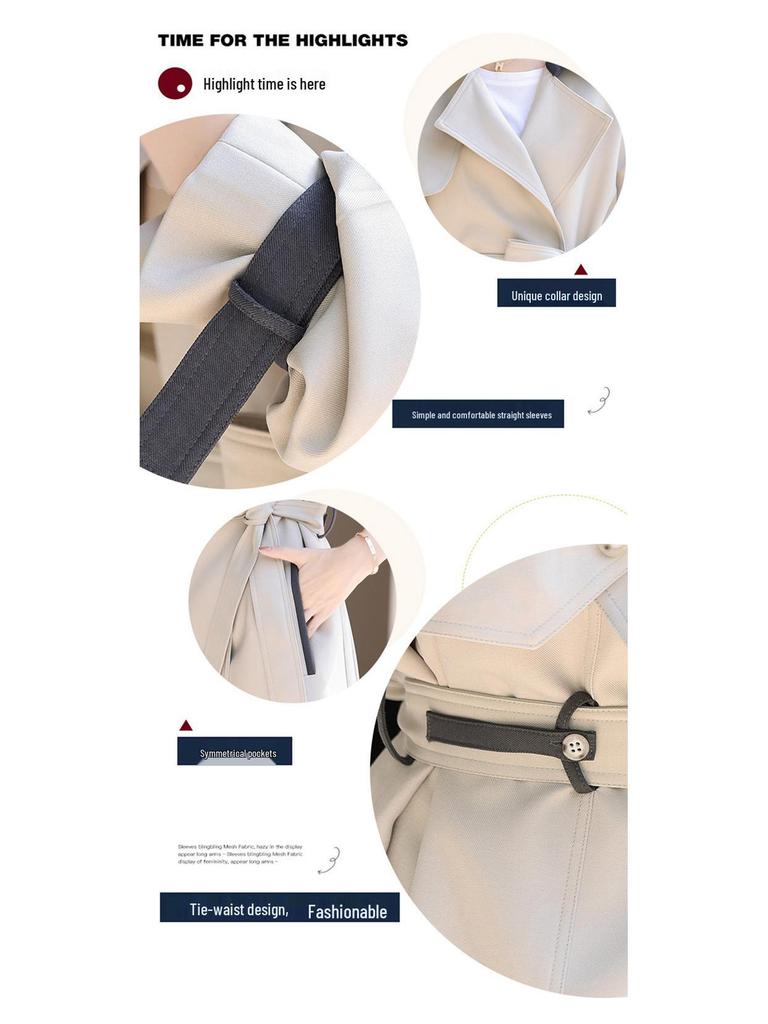 Женский тренч премиум-класса для миниатюрных, Осень 2024 - Омолаживающий и стильный для начала осени