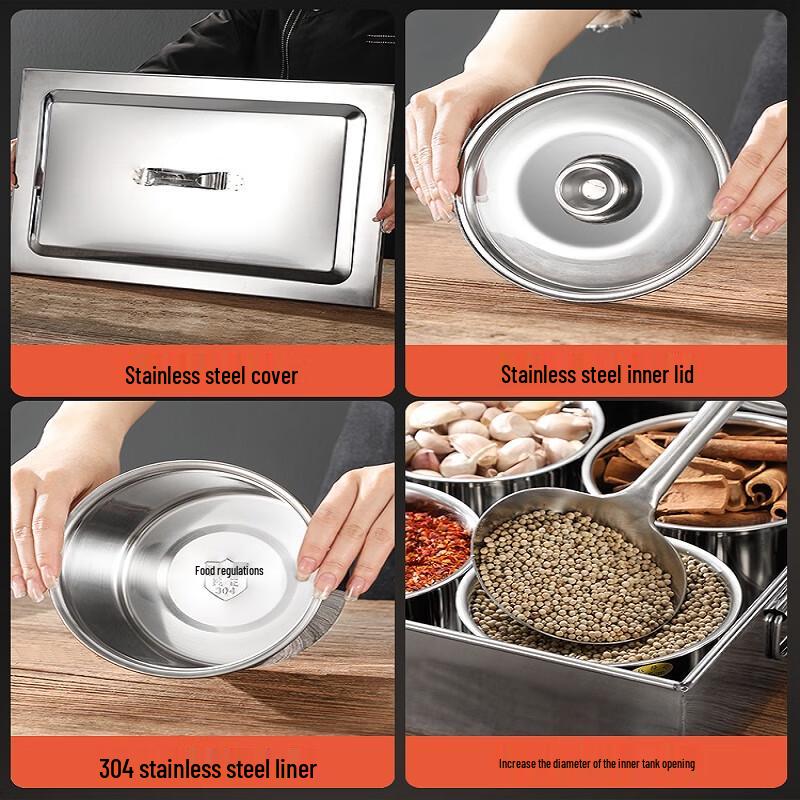 Sajiao 304 Stainless Steel Spice Box