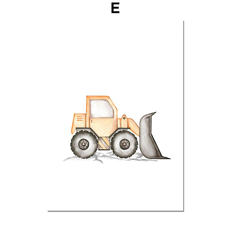 Строительные грузовики, транспорт, автомобиль, детская настенная живопись, холст, картина, плакат на скандинавскую тему, настенные панно для декора комнаты для маленьких мальчиков