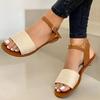 Модные новые летние женские сандалии на плоской подошве 2024 года, повседневные женские римские туфли с открытым носком, удобные женские гладиаторские модные женские сандалии