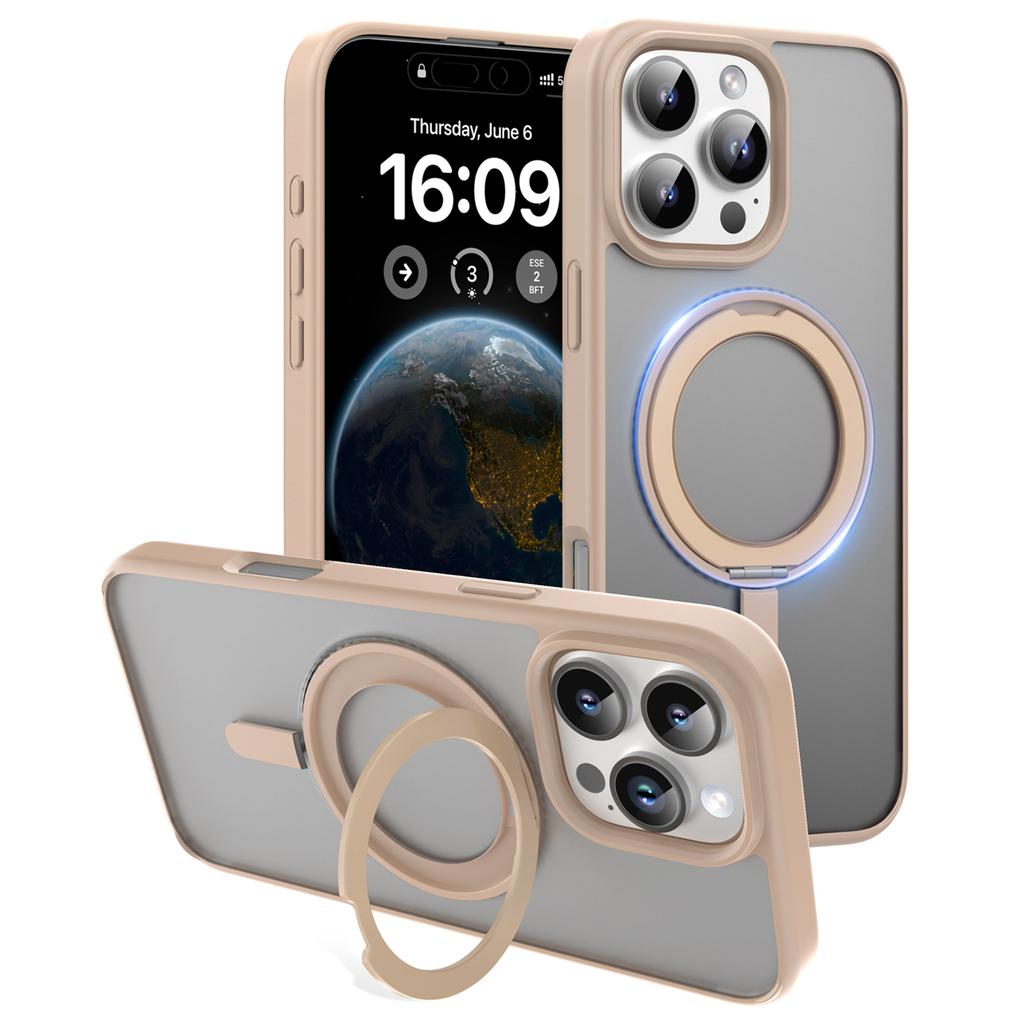 MUTURAL For iPhone 16 Pro Case Compatible with MagSafe Ring Kickstand PC+TPU Back Cover