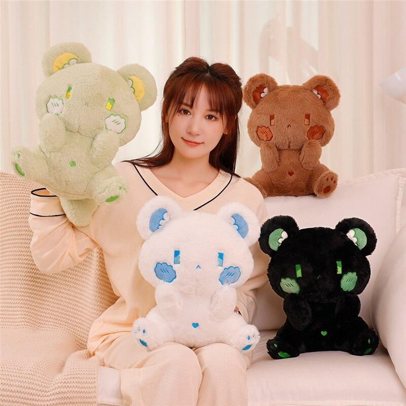 Kawaii Bears Plush Toy Lovely Sitting Animal Bear Plush Pillow Stuffed for Creative Birthday Gift Dolls for Children Girls