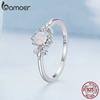 Женское кольцо BAMOER из стерлингового серебра 925 пробы с нежным опалом, великолепное кольцо с текстурой, ювелирное изделие, подарок для свадебной вечеринки