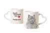 Keeshond, Dutch Barge Dog, Smiling Dutchman, - cup with a dog, adorable cup with a heart-shaped handle, universal gift from the Art-Dog brand