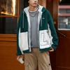 Li-Ning Теплая куртка из флиса Sherpa с большим логотипом, темно-зеленая, унисекс AFDR910-2