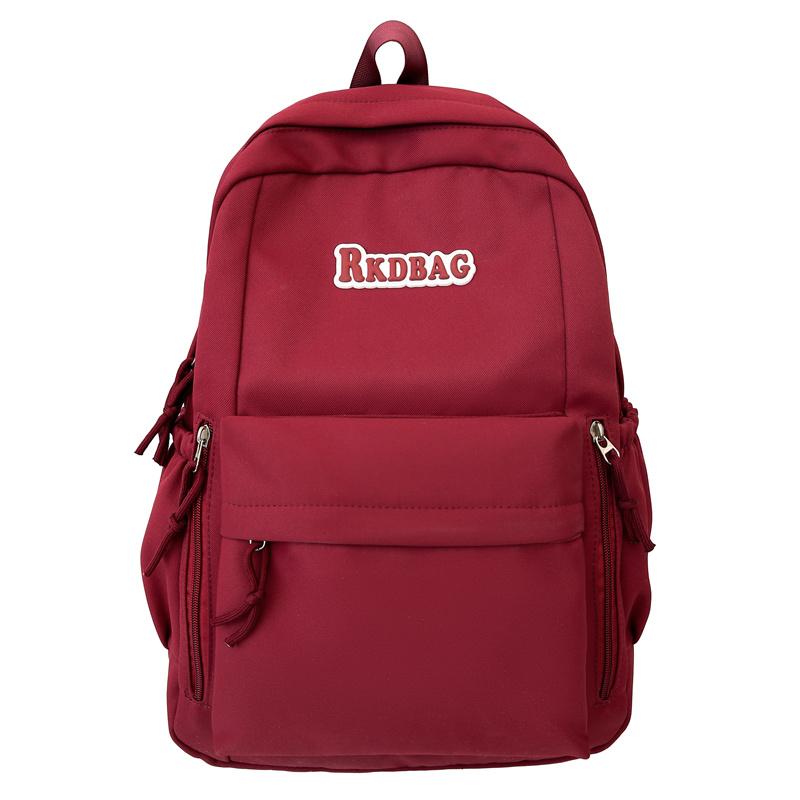 Студенческий однотонный школьный женский рюкзак в студенческом стиле с буквенным принтом, рюкзак большой емкости