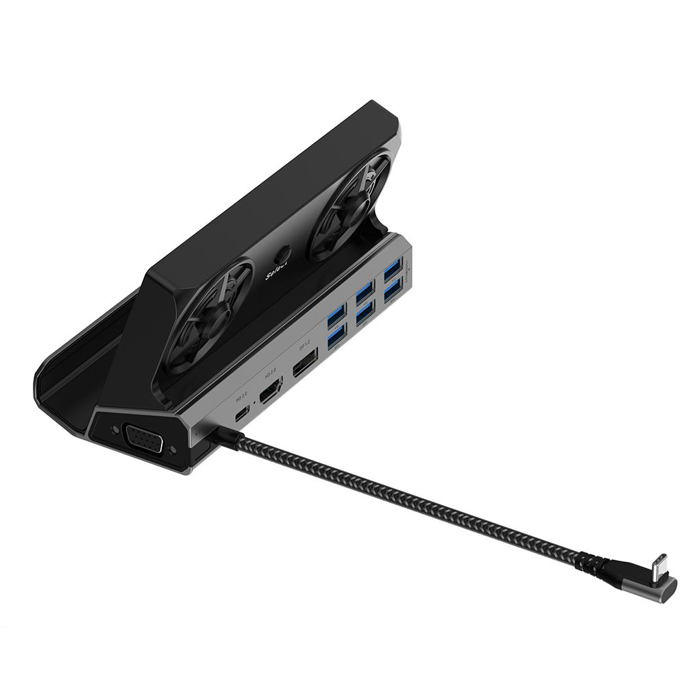 Док-консоль Хаб HDMI-совместимый USB C Док-станция Gigabit Ethernet 1000 Мбит/с Type C USB 3.0 2.0 PD 100 Вт RJ45 для Steam Deck