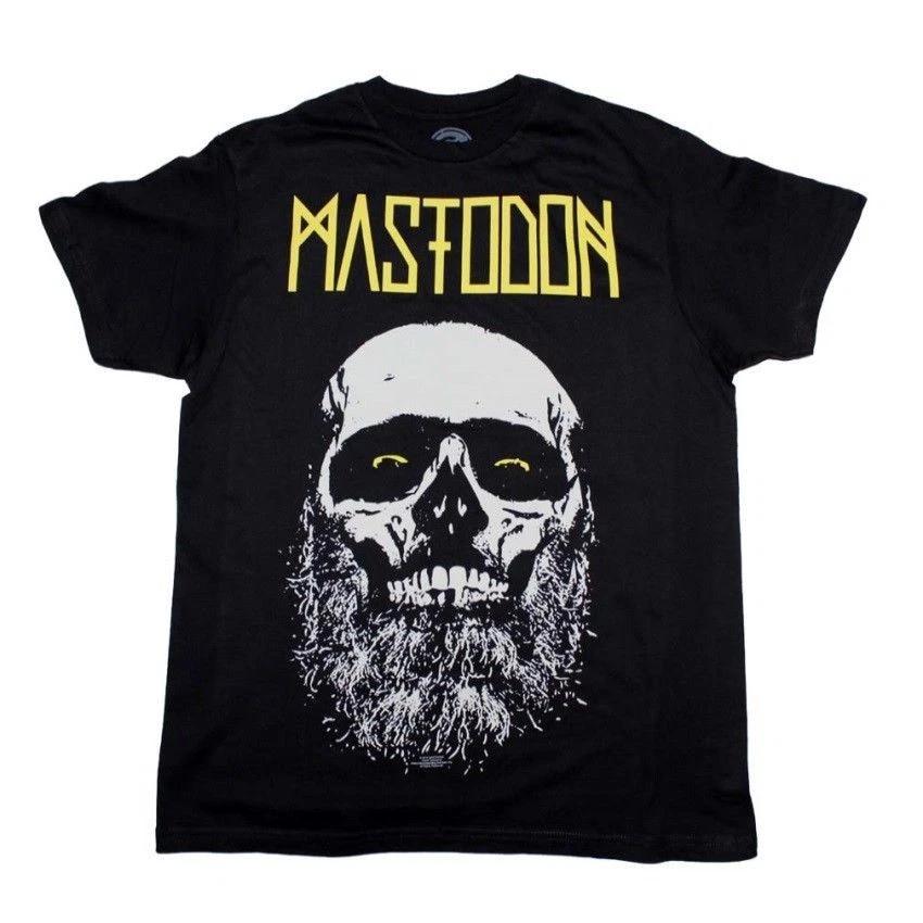 Футболка MASTODON Череп Борода Рекламный материал Хэви-метал Группа Лицензированная Мужская Футболка