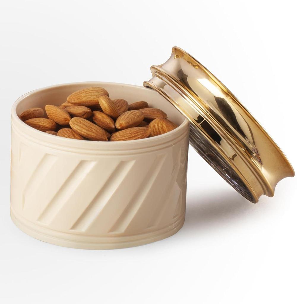 Tight Dry Fruit Container Tray Set with Lid & Serving Tray, Airtight Container Set 430ml (4 Pieces, Polypropylene) (Elegance Ivory)