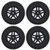 4PCS RC Metal Wheel Hub with Rubber Tire Set Fit for MN86K 1 12 RC Car Upgrade PartsBlack