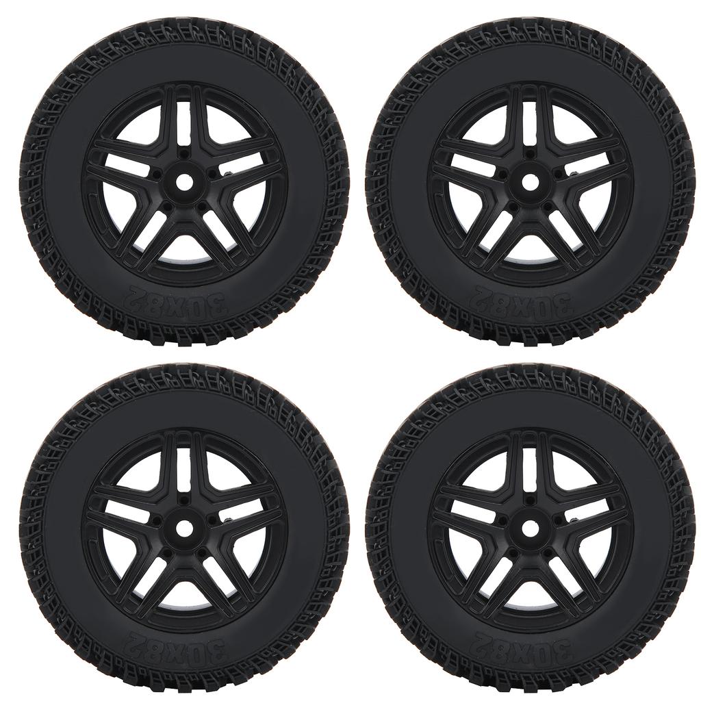 4PCS RC Metal Wheel Hub with Rubber Tire Set Fit for MN86K 1 12 RC Car Upgrade PartsBlack