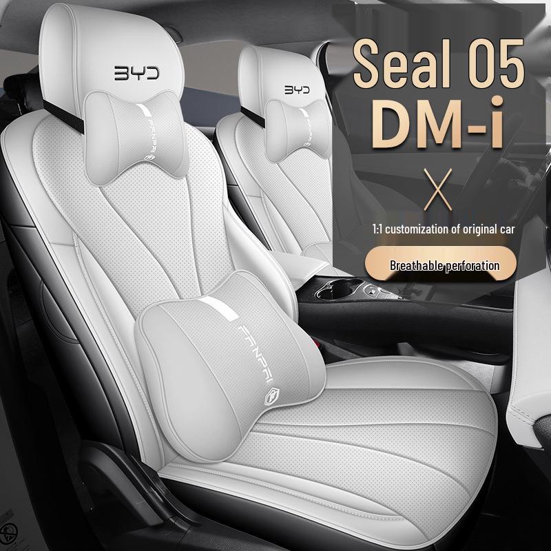 Всесезонные автомобильные чехлы-подушки из натуральной кожи для BYD Seal 05DM-i - Универсальная посадка на пять сидений