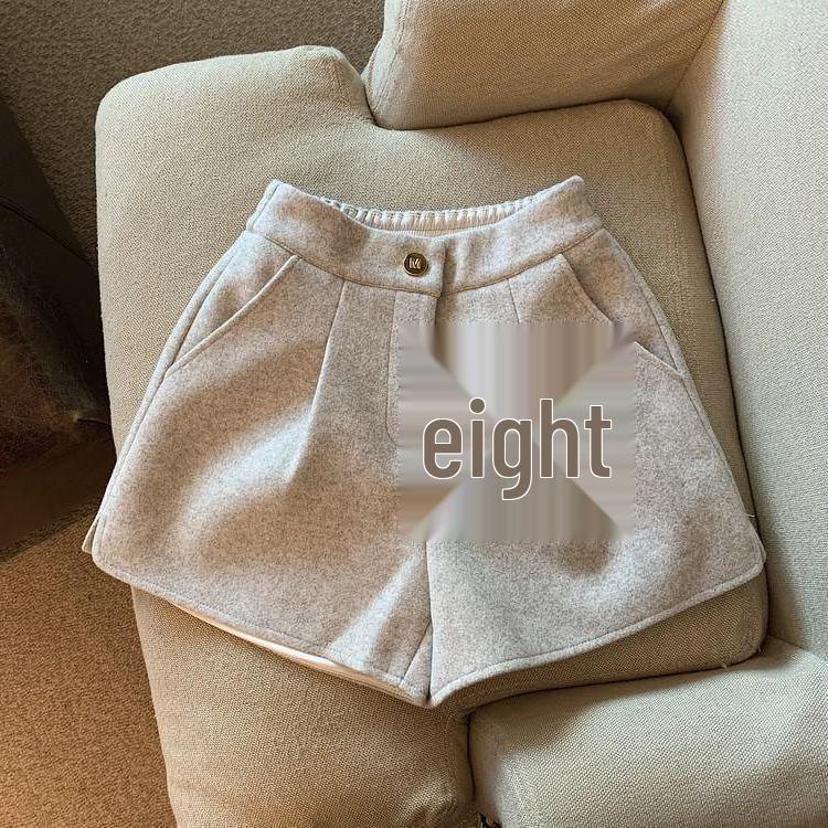 Женские эластичные шерстяные брюки с высокой талией и широкими штанинами, с разрезом, стройнящие, осенне-зимние, свободного кроя.