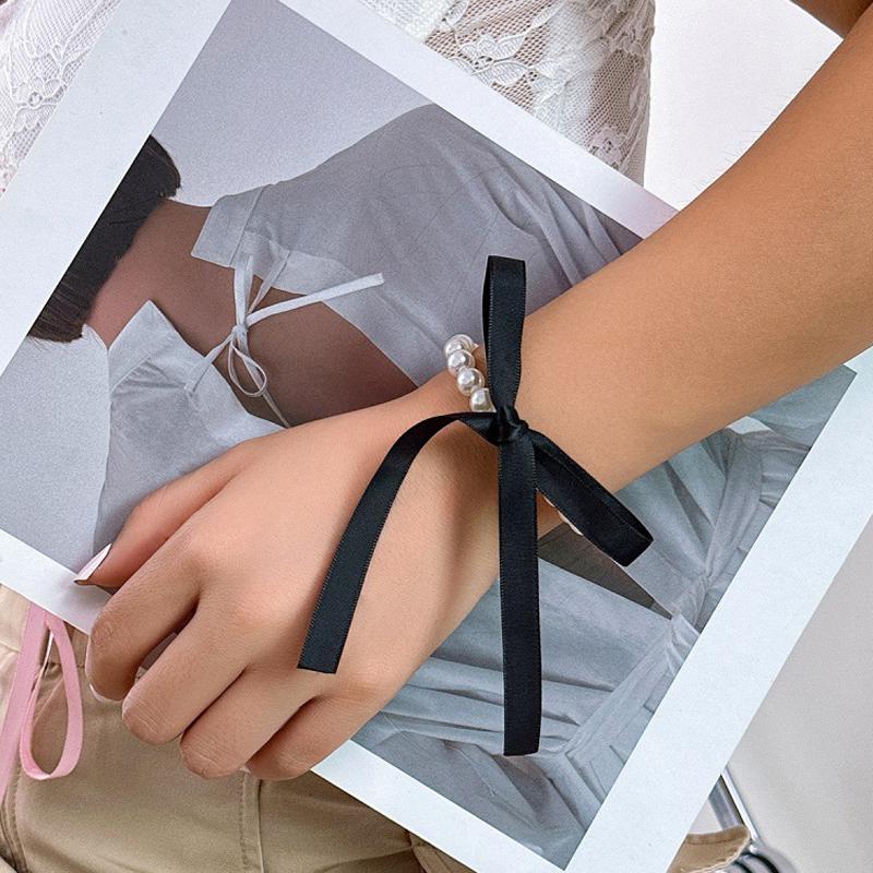 Женское ожерелье, винтажное французское длинное жемчужное ожерелье, цепочка на ключицу, цепочка на шнуровке своими руками, бархатное ожерелье