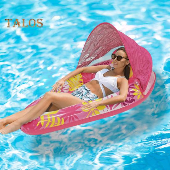 Плавающий бассейн с навесом, надувной шезлонг для взрослых, плавательный бассейн, водное кресло, шезлонг для летних пляжных вечеринок, водных развлечений