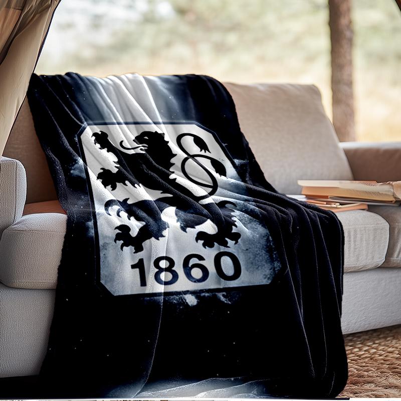 Mun-chen Lion Emblem Blanket Lightweight Ideal Bedding Blanket Perfect for Travel, Camping, Living Rooms, Offices, Sofas, Fan Christmas gift