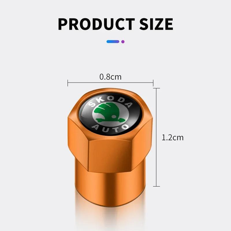 Car Sticker 2026 Hot 4Pcs Car Logo Wheel Tire Valve Air Valve Stem Caps For Skoda Octavia Fabia Kamiq Kapoq Kodiaq Rapid SCALA S