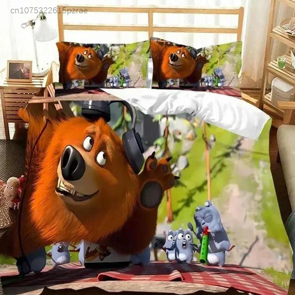 3D Комплект постельного белья "Гриззи и лемминги" Печатный комплект с наволочкой Покрывало на кровать Мягкое постельное белье размера Queen King Дом