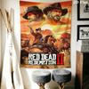 Red Dead Redemption Wall Hanging Printed Fabric Blanket Decorative Tapestries for Bedroom Living Room Home Decor